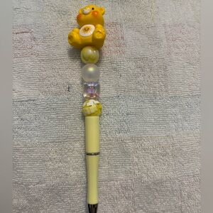 Yellow Care Bear Beaded Pen NWT